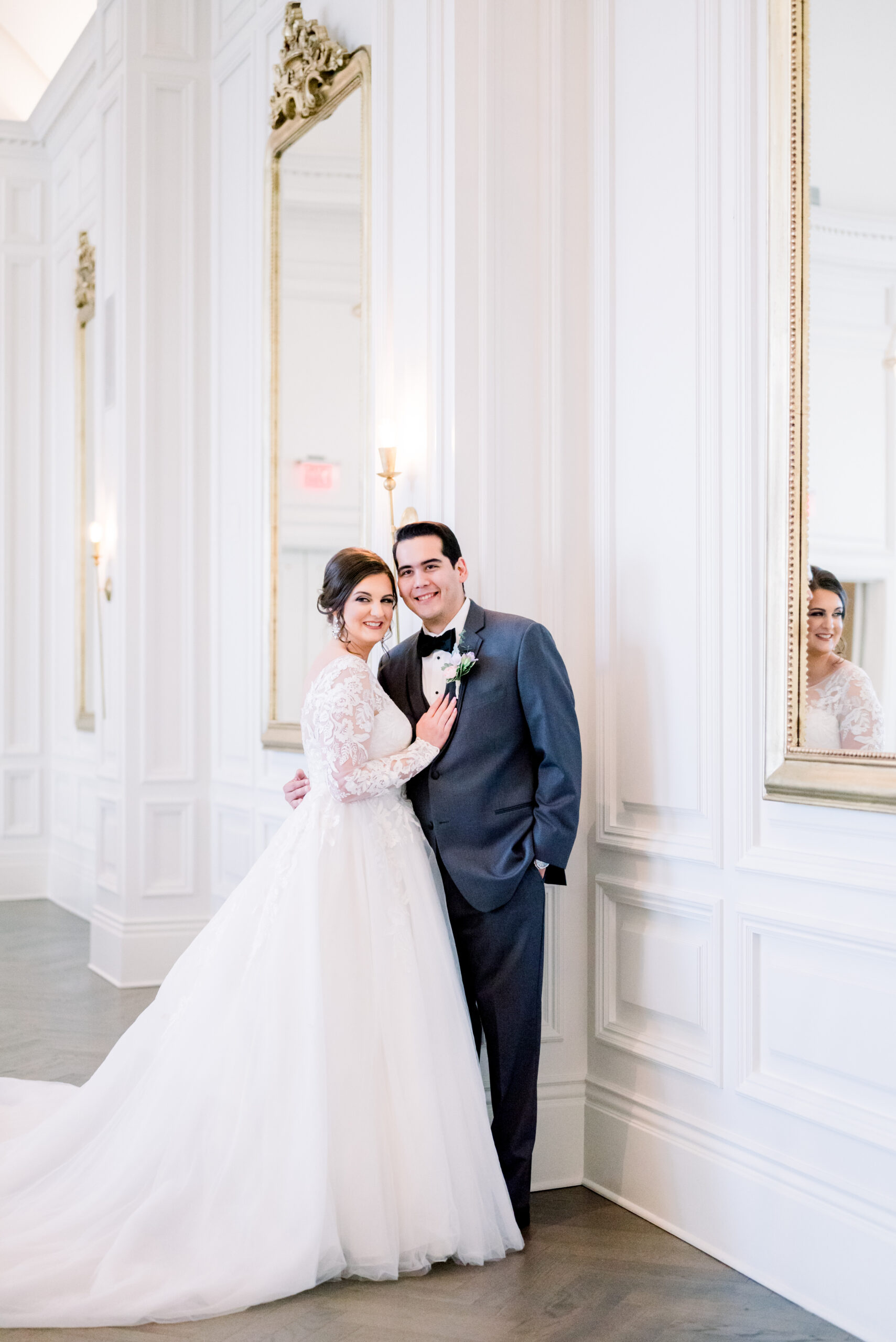 Bride and groom at the Adolphus Hotel